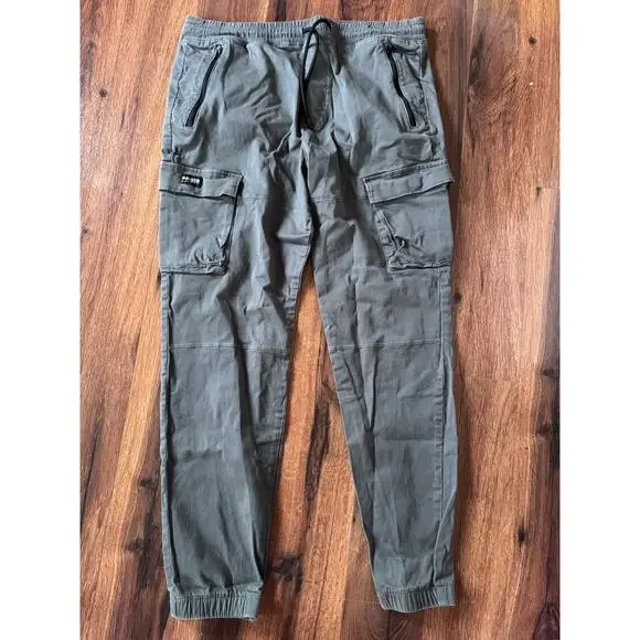 GRAY  HOLLISTER CARGO PANT SKINNY JOGGER SIZE ELASTIC WAIST WITH DRAWSTRING PANT - Picture 2 of 7